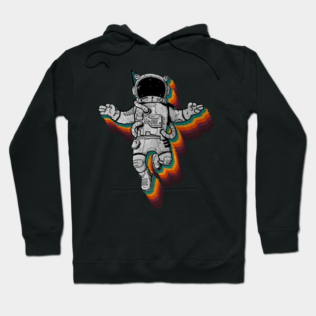 astronaut retro vintage rainbow space moon suit Hoodie by A Comic Wizard